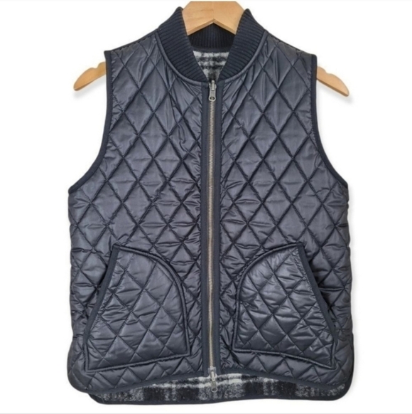 Madewell Reversible Wool Copeland Plaid Vest Black and White, Sz M - Picture 6 of 7